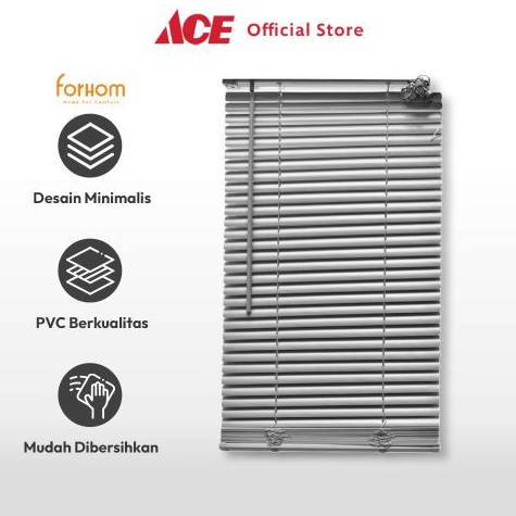MENARIK. Ace - Forhom 90X180 Cm Venetian Blind Pvc - Abu-Abu Tirai Penutup Kerai Hordeng Penghalau C