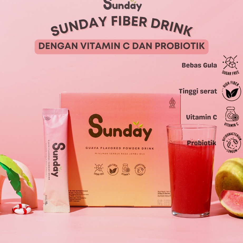 

Produk SUNDAY FIBER DRINK 1 BOX ISI 15 DENGAN VITAMIN C DAN PROBIOTIC