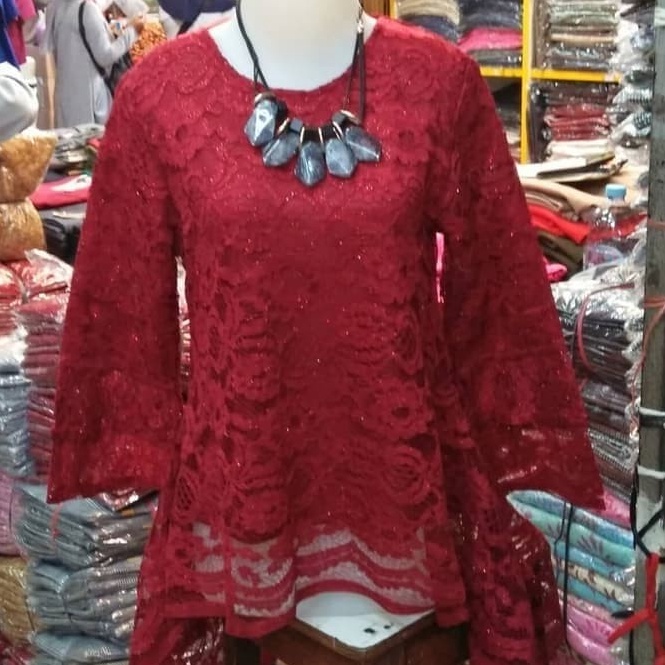 MURAH!. ATASAN KEBAYA RINJANI PREMIUM M-5XL/ SET KEBAYA RINJANI /KEBAYA BRUKAT JUMBO/ATASAN TUNIK JU