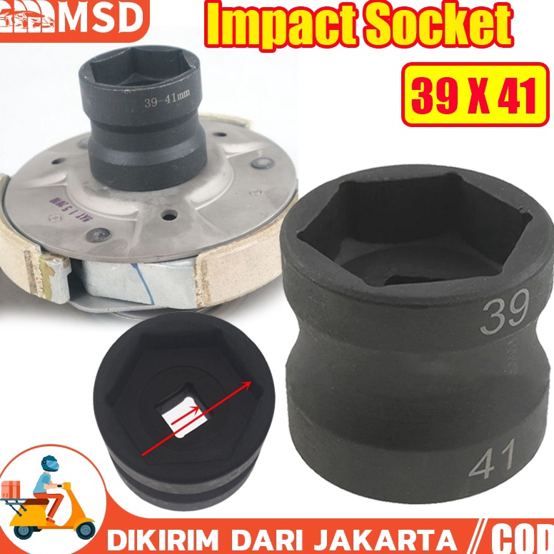BOOMING MATA KUNCI SOK CVT 39 X 41 Pendek Mata Kunci Shock Impact / Impact Socket kunci shock 39 41 