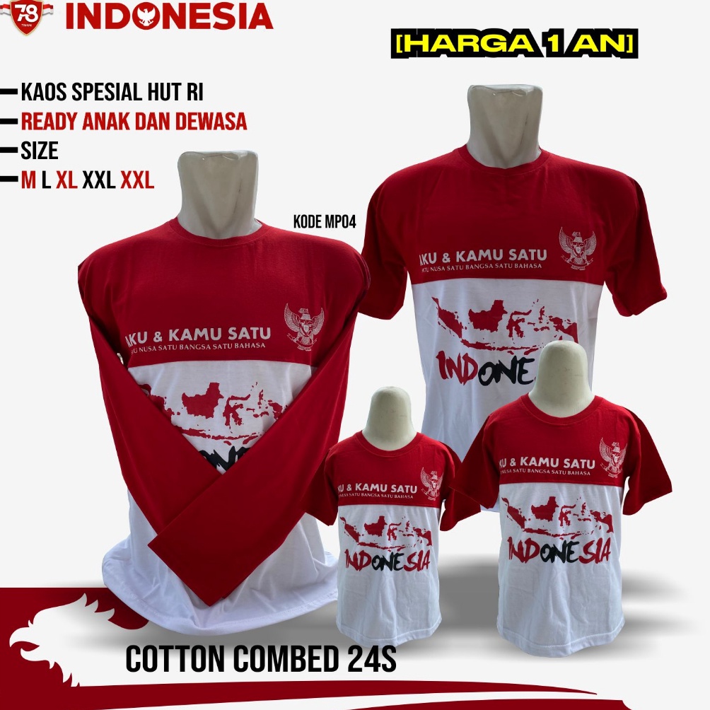 Diskon Kaos Merah Putih Special 17 Agustus//Kaos Seragam agustusan BJC
