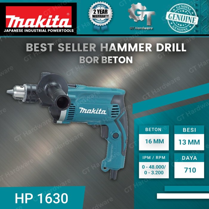 Makita Hp 1630 Hp1630 Mesin Bor Beton / Bobok / Hammer Drill 16 Mm