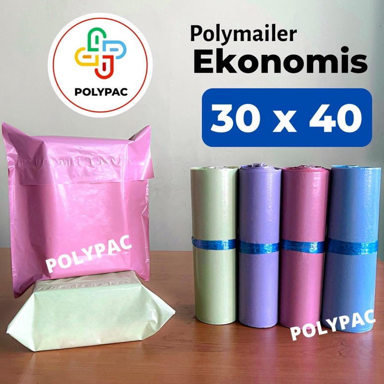 

54 Polymailer Warna Ekonomis [30x40] isi 100 pcs - Polymailer Lem Warna Pastel →Stok Banyak