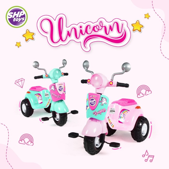 Terlaris Scooter 609 Shp Mainan Anak Sepeda Vespa Roda 3 Dorong Musik