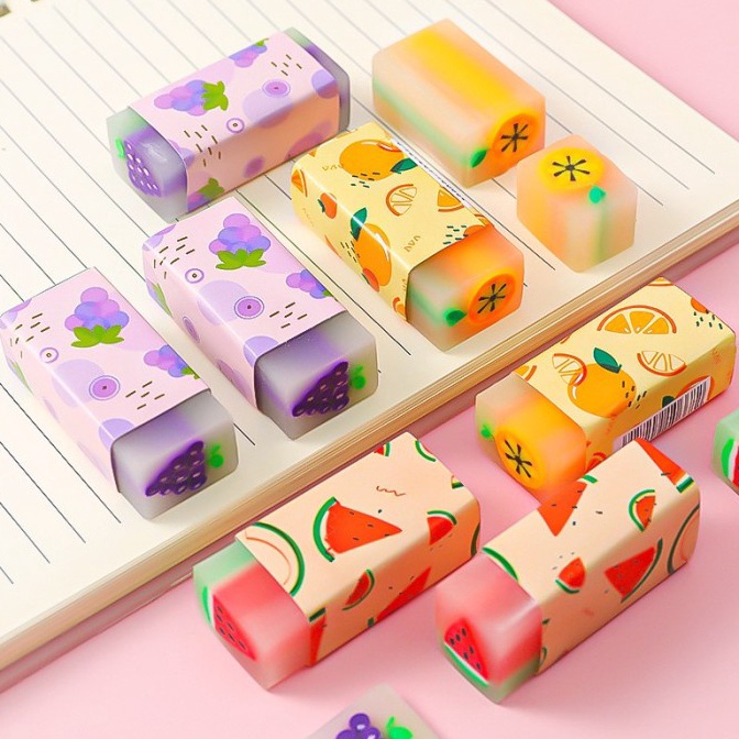 

[PRODUK-MV99O74] Penghapus / Eraser Pensil Motif Bola Buah Dino Candy Bread 1 Pack Laris ♪ヽ(