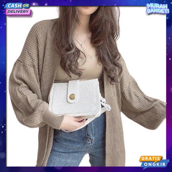 Atadan Korea Style Cardigan Bju Remaja Kekinian Santai Rajut Outer Wanita Trendy Atasan Tajut Berkwa