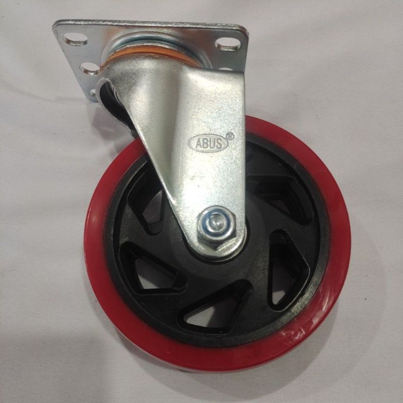 ABUS Roda PVC merah 5" hidup / ABUS Roda merah PVC 5" hidup / Roda merah 5" Hidup