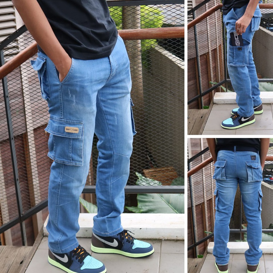 Murah CELANA CARGO JEANS PRIA PREMIUM/CARGO JEANS/JEANS PRIA