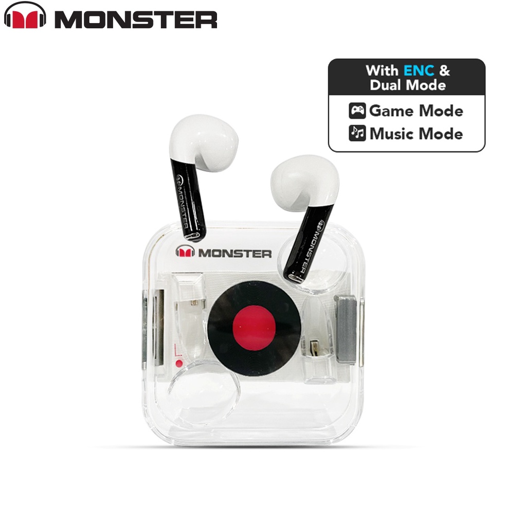 TERBAIK!. Monster XKT01 Bluetooth Earphone ENC TWS Gaming Dual Mode Low Latency