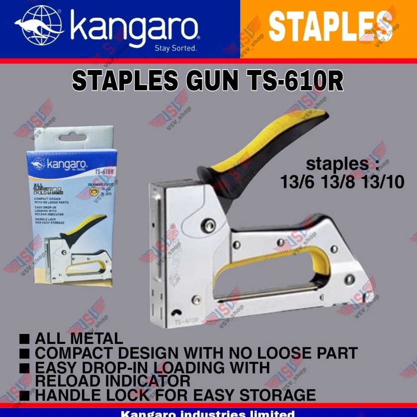 

KANGARO STAPLER TS-610R STAPLES KANGARO GUN TACKER KANGARO / staples jok / staples tembak TS 610 R kangaro 34