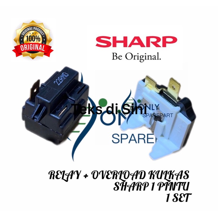 ➬ Relay ptc dan overload kulkas Sharp 1 pintu Original relay kulkas sharp 1 pintu u Kemasan Baru 유.