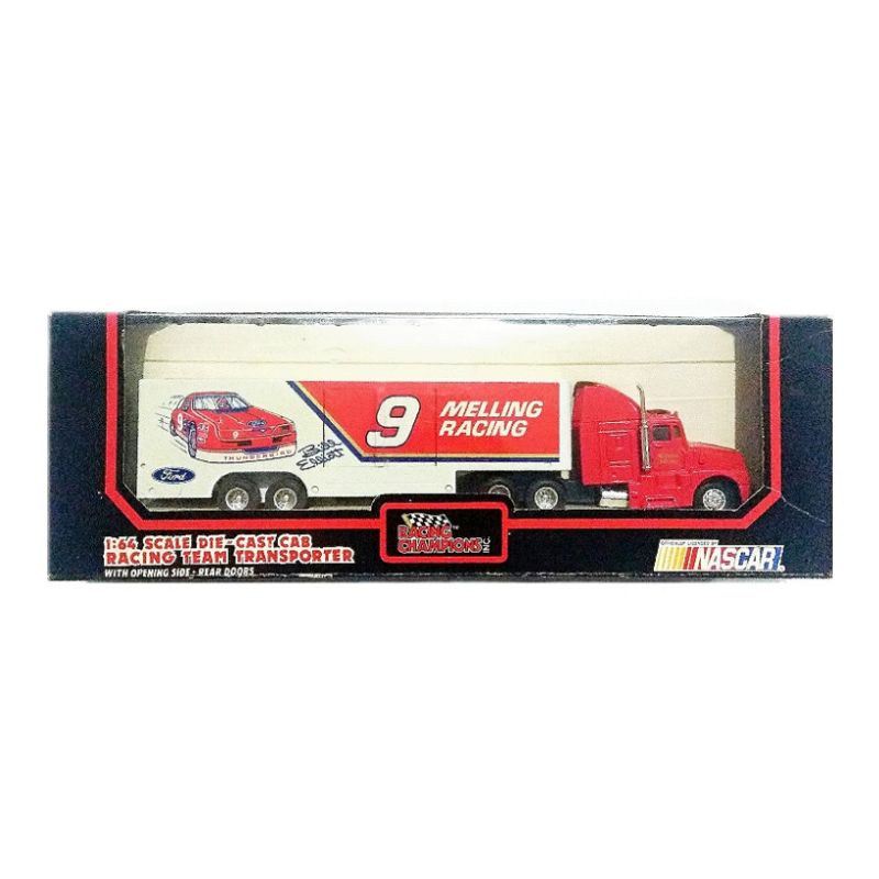 Nascar No 9 MELLING RACING Bill Elliott Ford red 1991 Edition Truck Transporter Trailer Hauler RACIN