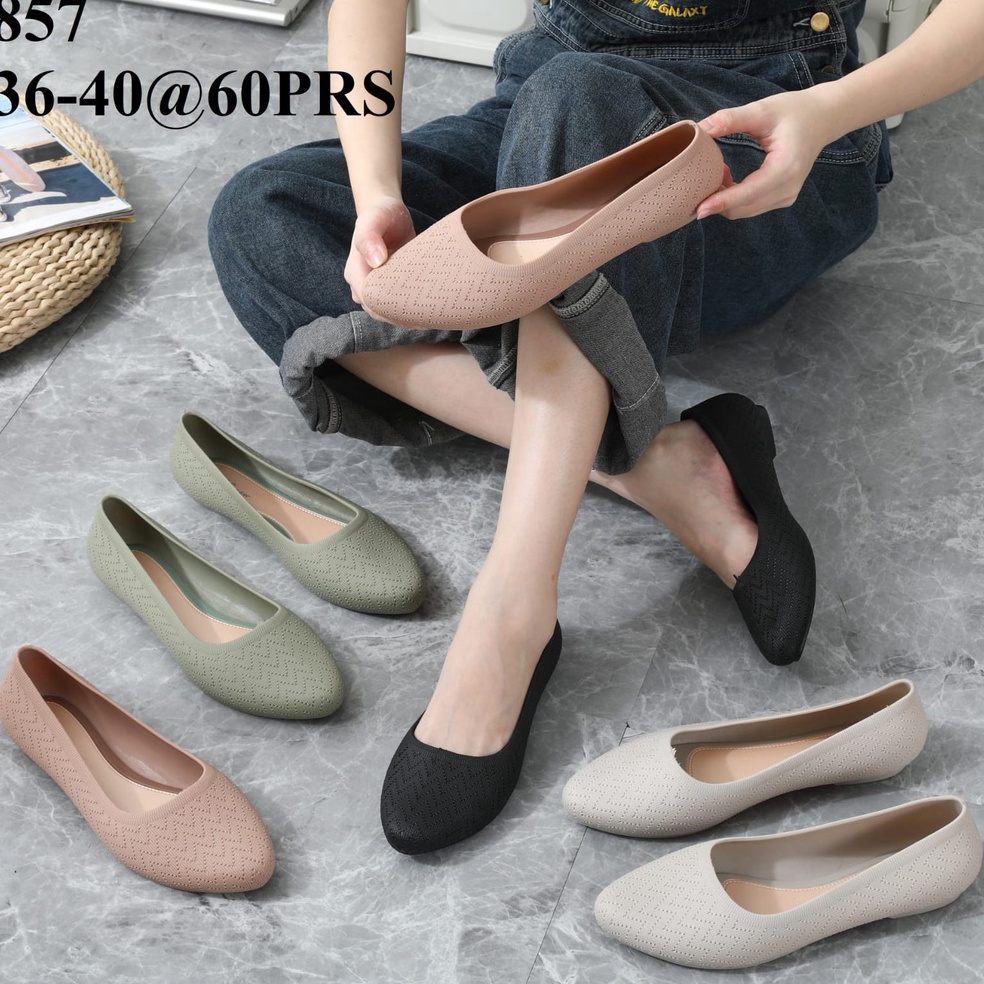 New Stock.. Sepatu Wanita Terbaru/Sepatu Balet Karet Jelly HYS 857/Sepatu Flat Shoes Import