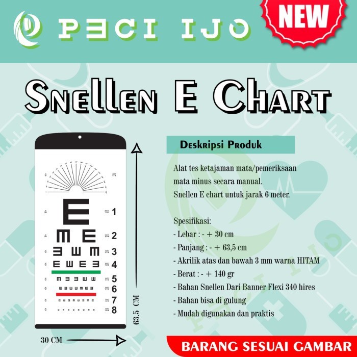 Terlaris Snellen Chart (E Chart)