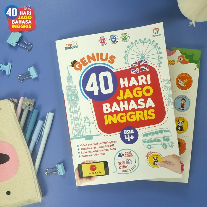Bestseller Buku Anak Genius 40 Hari Jago Bahasa Inggris Ziyad Books Bonus Stiker