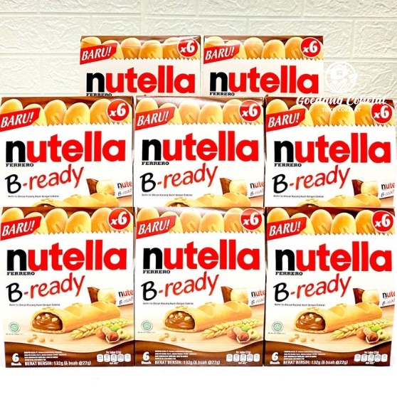 

➴❄❈ Nutella Ferrero Bready B-Ready B Ready Isi 22gr x 6 pcs Box 132gr Ready