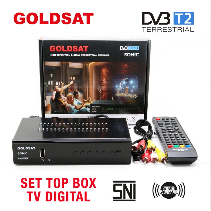 NEW SERIES SET TOP BOX TV DIGITAL GOLDSAT SONIC DVB-T2 STB TERRESTRIAL ORIGINAL TERBARU