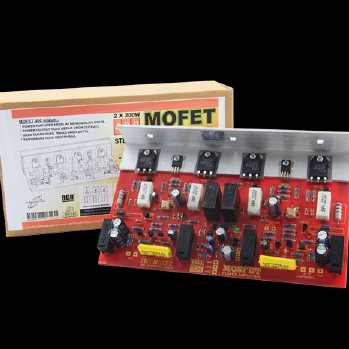 Pasti murah KIT POWER MOFET 400W STEREO TRANSISTOR FINAL ASLI 2X200 WATT 400 W PLUS PROTEKTOR BELL B