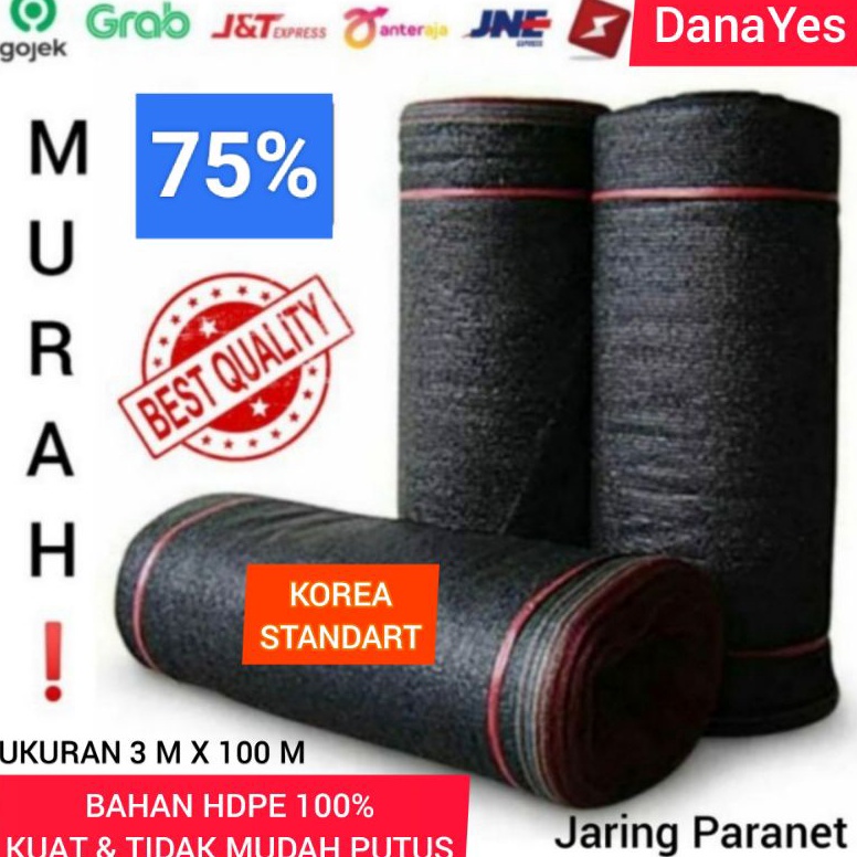 Ready Stock.. 1 Roll Rol Gulung Jaring Paranet Shade Net Shading Net 75% 65% GRADE A IMPORT KUAT 3M 