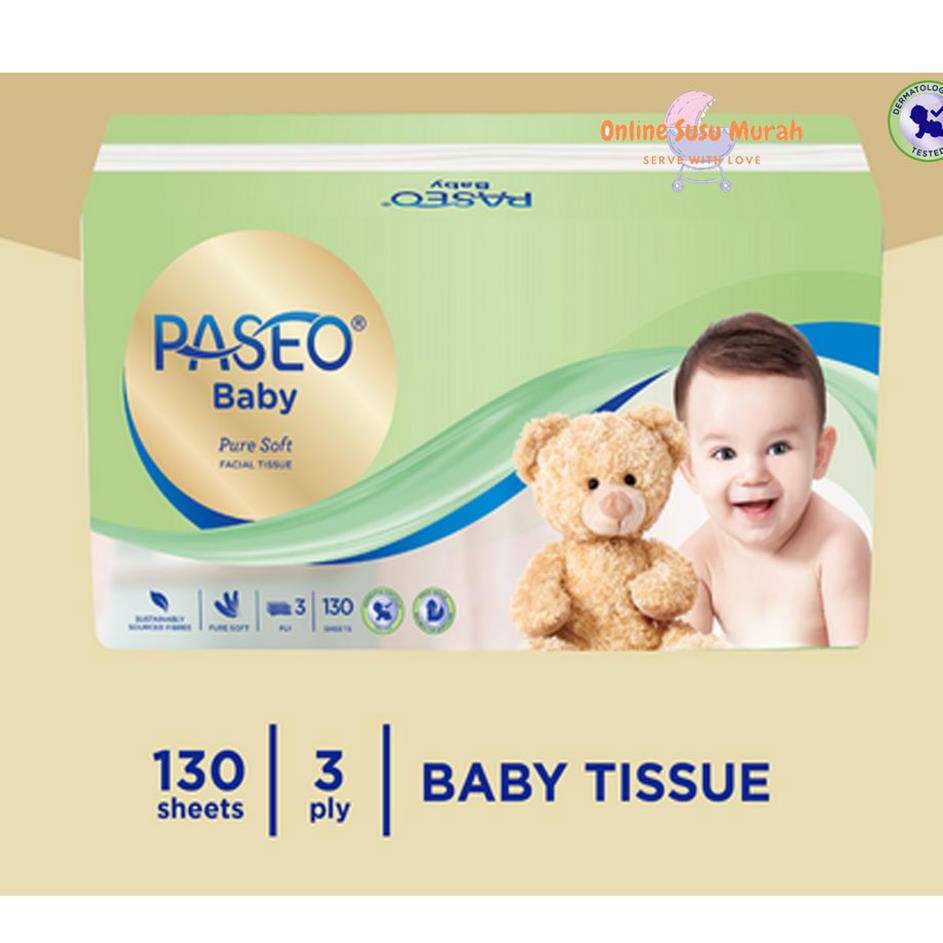 ↑ PASEO BABY TISSUE 130 SHEET TISSU ❈ ✢