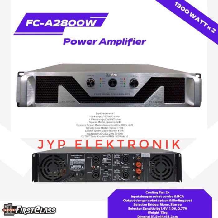 POWER AMPLIFIER FIRSTCLASS FCA2800W / FIRST CLASS FC A2800W NEW