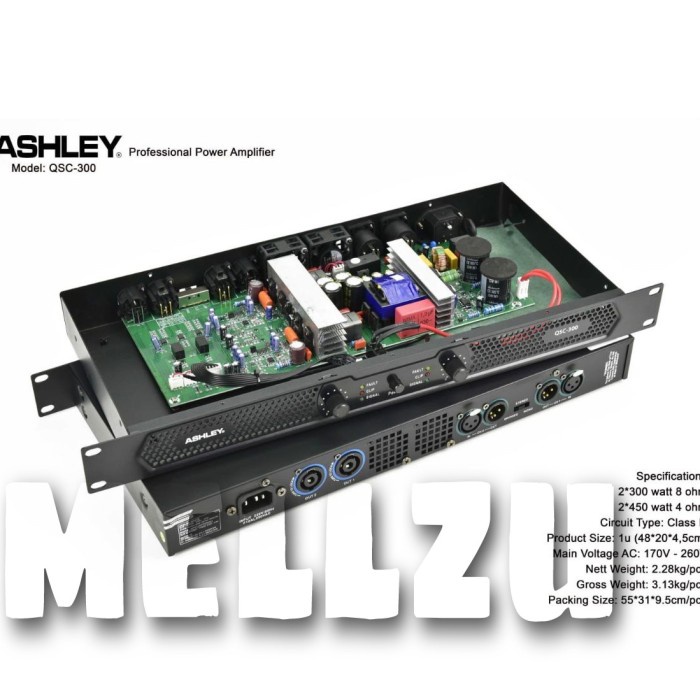 POWER ASHLEY QSC 300 ORIGINAL AMPLIFIER CLASS D QSC300
