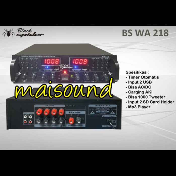 AMPLIFIER BLACK SPIDER BS WA 218 AMPLI WALET BLACKSPIDER BS WA218 ORI