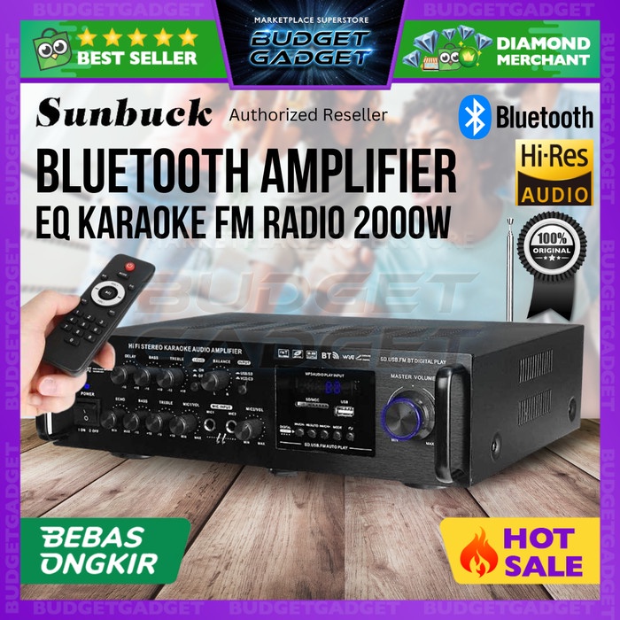 SUNBUCK BLUETOOTH EQ AUDIO AMPLIFIER HOME THEATER FM 2000W - TAV-6188