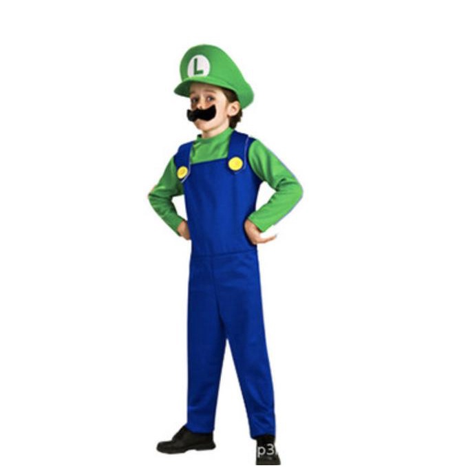 MARIO BROS KOSTUM SUPER MARIO LUIGI COSPLAY ANAK MARIO COSPLAU