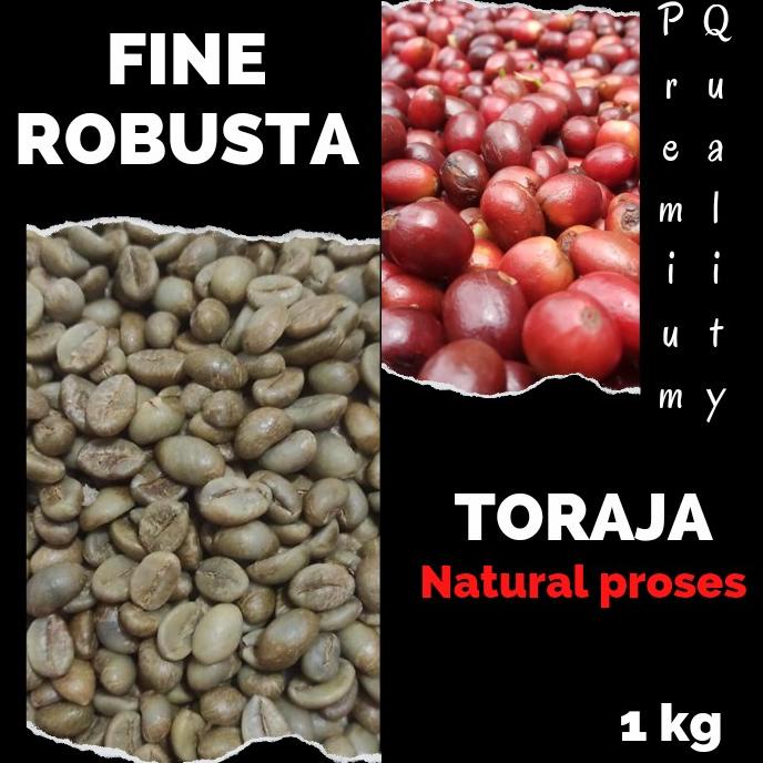 Green Bean ROBUSTA FINE TORAJA - Natural Proses 1 kg Biji Kopi Mentah