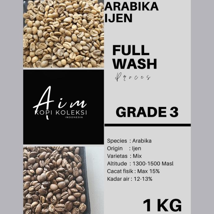 

Green Bean ARABIKA JAVA IJEN - Biji Kopi Mentah Komersial grade 1kg