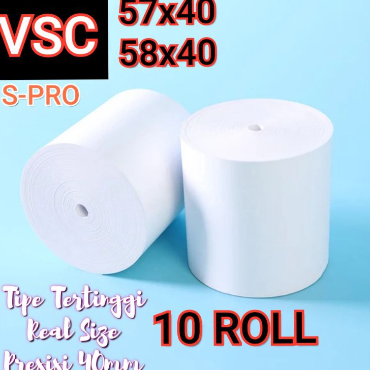 

✭Serba Murah➬ GITVA 10 ROLL VSC KERTAS STRUK KASIR 57x40 58X40 PPOB THERMAL POS RECEIPT MOBILE PRINTER 58MM K64 ❉Terupdate