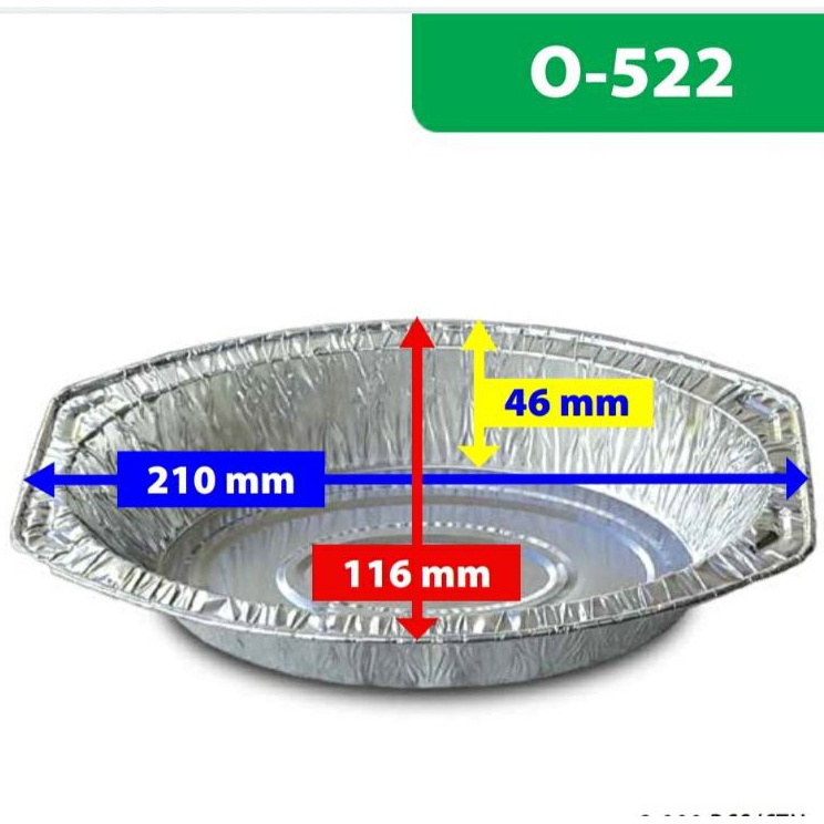 ➮ wadah aluminium foil oval OV-522 / loyang aluminium foil oval besar ✦ ✾ `