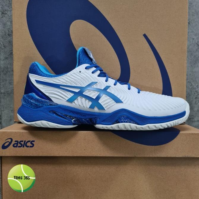 Sepatu Tenis Asics Court FF 2 Novak White / Tuna Blue