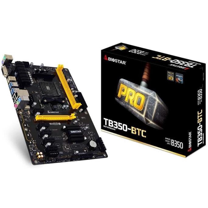 BIOSTAR TB350-BTC AMD B350 AM4 DDR4 ATX Mining Motherboard