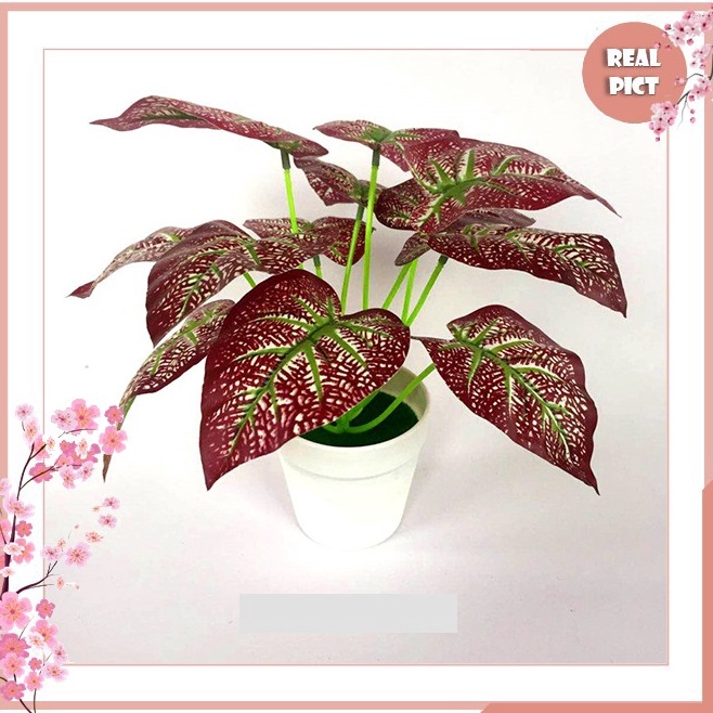 Diskon promo UNICO Pot Bunga Hias Plastik Tanaman Artificial Daun Rambat Kering Murah Dekorasi Daun 