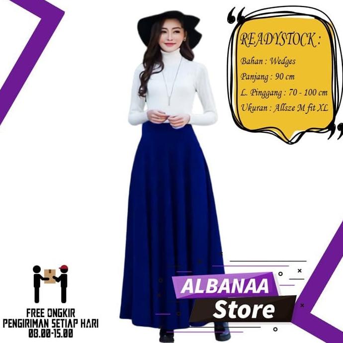 Rok Panjang Murah Wanita Kerja Maxi Flare Skirt Terlaris Berkualitas