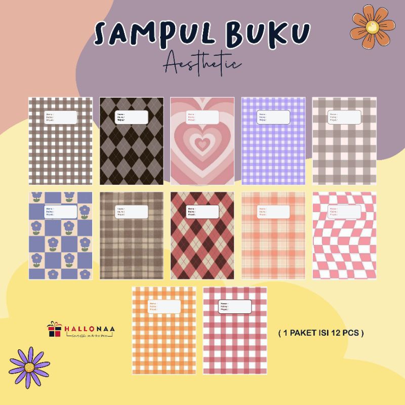 

DTQ SAMPUL BUKU AESTHETIC 1 PAKET ISI 12 LEMBAR A6R