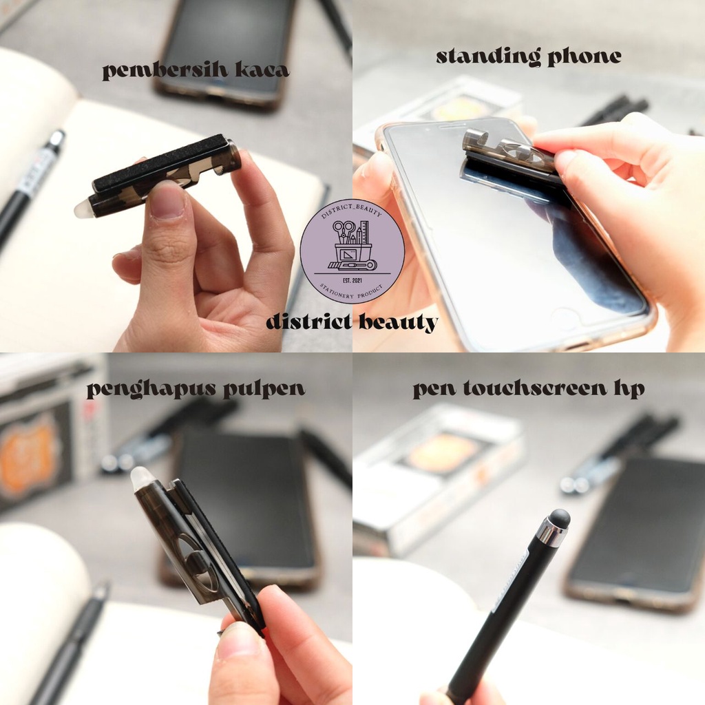 

P36 PULPEN HAPUS MULTIFUNGSI 4 IN 1 PULPEN TOUCHSCREEN HP STANDING HP PEMBERSIH KACA L37