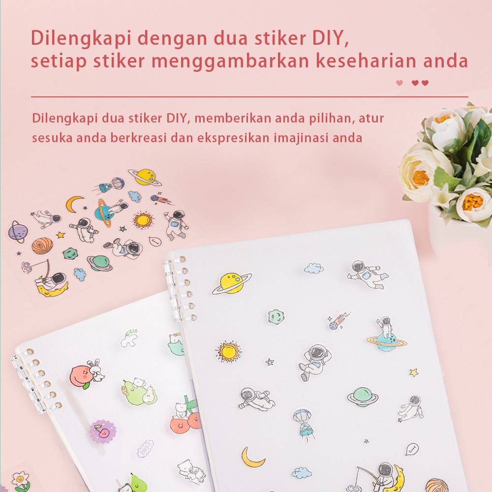 

K49 DELI LOOSE-LEAF NOTEBOOK / BINDER BUKU CATATAN LUCU DAPAT DI REFILL ISI 50 LEMBAR A5 B5 2450X