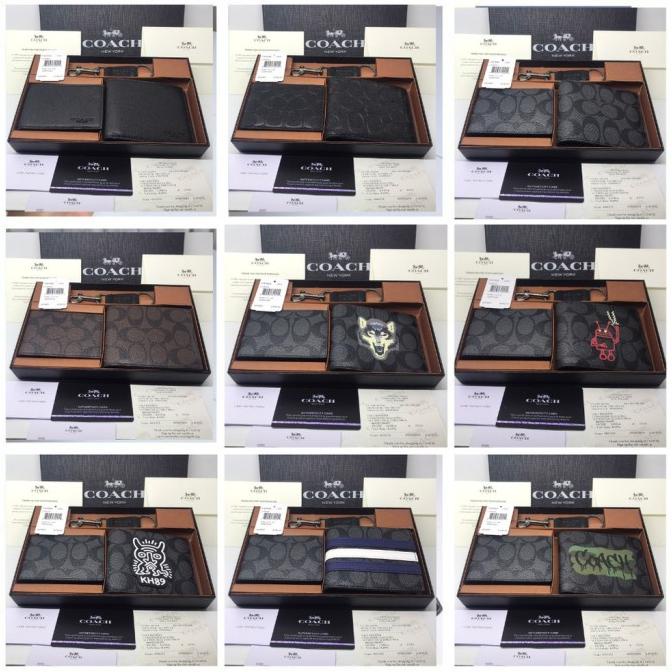Coach Dompet Pria Coach Wallet Men Dompet Lipat Pria Fullset Original