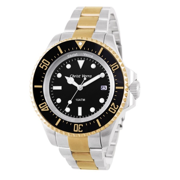 Jam Tangan CHRIST VERRA Pria Original CV 71637G-13 BLK