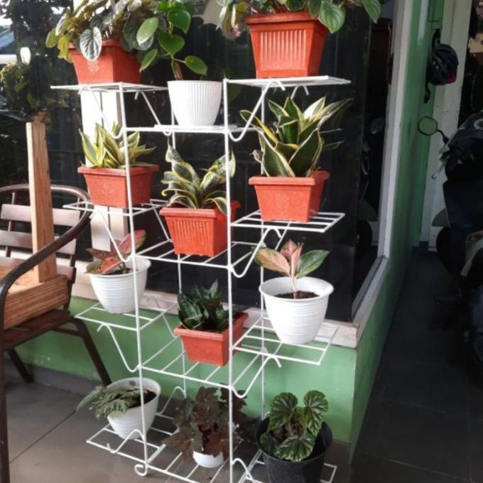 RAK BUNGA 12 SUSUN / RAK POT BUNGA BESI 8MM / RAK BUNGA MINIMALIS