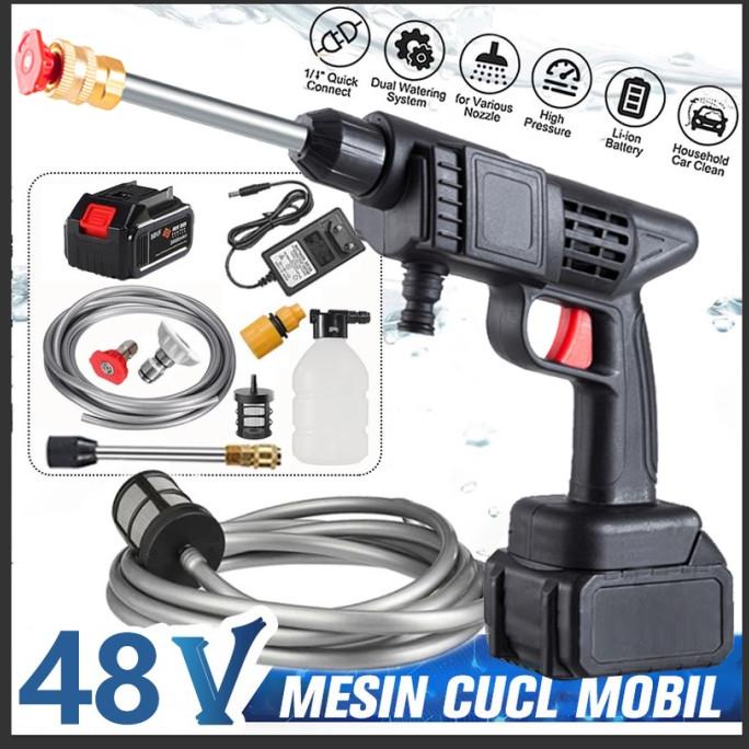 24V/48V Cordless Brushless Jet Cleaner Alat Cuci Mobil Pembersih Motor