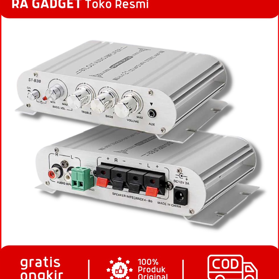 ➳ HiFi Stereo Amplifier Treble Bass Booster / Ampli Amplifier Audio Speaker Subwoofer Home Theater S