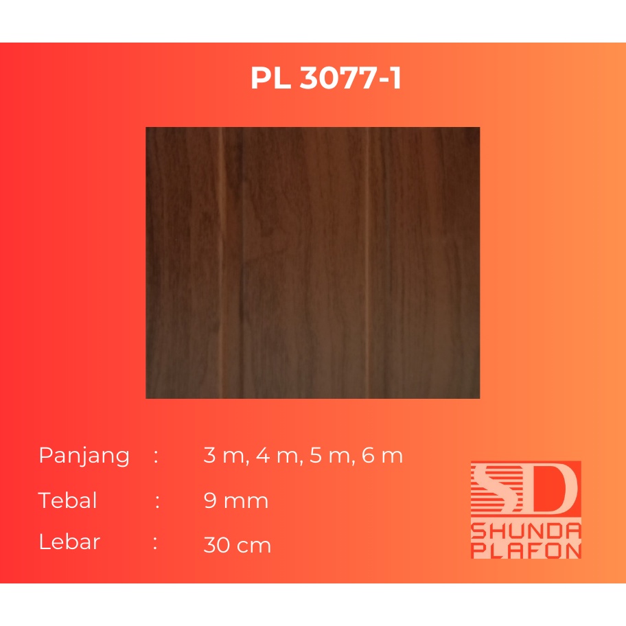 Premium.. Shunda Plafon PVC PL 3077-1 Motif Kayu 86