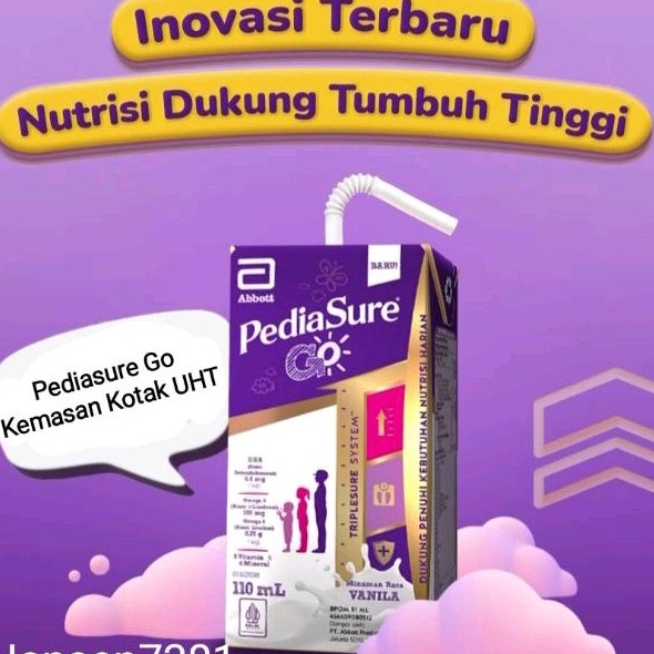 

♣ II 9426 Pediasure Go 110 ml Susu UHT Pediasure Triplesure >D2289) ⭐⭐⭐⭐⭐ ♠