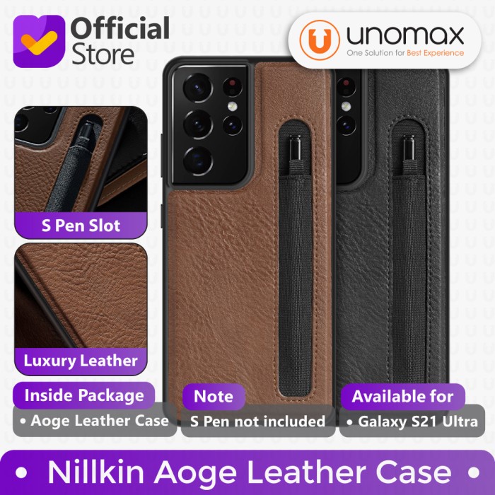 Terlaris Case Samsung Galaxy S21/Plus/Ultra Nillkin Aoge Leather S Pen Holder