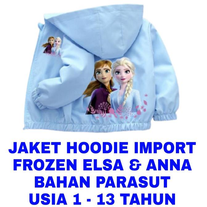 Jaket Hoodie Import Frozen Elsa Anna Anak Perempuan Baju Outwear