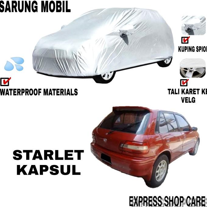 Sarung Mobil STARLET KAPSUL Silver POLOS Body Cover Starlet Kapsul PRM